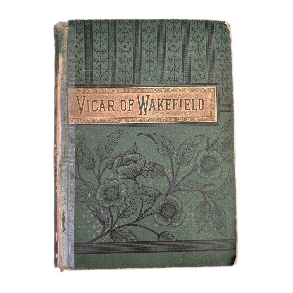 Antique 1880s The Vicar of Wakefield Oliver Goldsmith Victorian Decorative Green